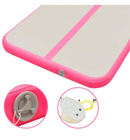 vidaXL Inflatable Gymnastics Mat with Pump 315"x39.4"x3.9" PVC Pink