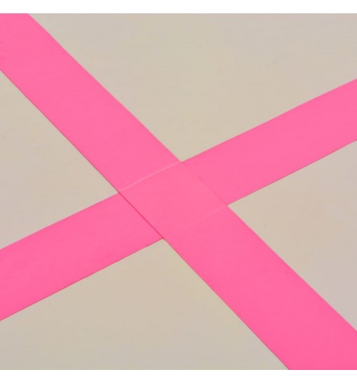 vidaXL Inflatable Gymnastics Mat with Pump 315"x39.4"x3.9" PVC Pink