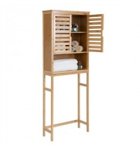Bamboo Over The Toilet Storage Cabinet Bathroom with Adjustable Shelf-Natural