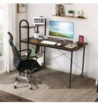 48-Inch Reversible Computer Desk with Storage Shelf-Rustic Brown