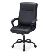 Upholstered Executive Computer Desk Chair with Ergonomic High Back-Black