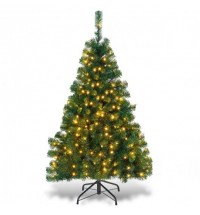 4.5 Feet PVC Pre-lit Artificial Hinged Christmas Tree