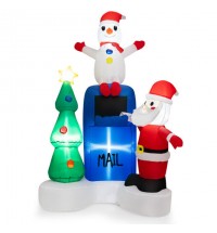 6 Feet Lighted Christmas Inflatable Mailbox Santa Claus Snowman Christmas Tree