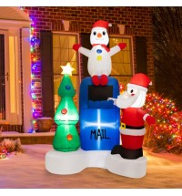 6 Feet Lighted Christmas Inflatable Mailbox Santa Claus Snowman Christmas Tree