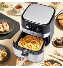 1700W 5.3 QT Electric Hot Air Fryer with Stainless steel and Non-Stick Fry Basket-Black