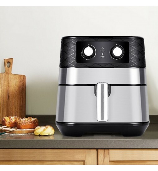 1700W 5.3 QT Electric Hot Air Fryer with Stainless steel and Non-Stick Fry Basket-Black