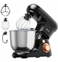 5.3 Qt Stand Kitchen Food Mixer 6 Speed with Dough Hook Beater-Black