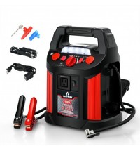 Jump Starter Air Compressor Power Bank Charger with LED Light and DC Outlet