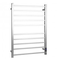 10 Bar Towel Warmer Wall Mounted Electric Heated Towel Rack with Built-in Timer-Silver