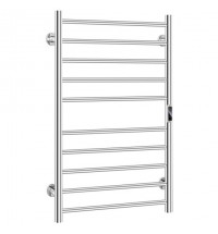 10-bar Heated Wall Mounted Towel Warmer with Timer-Silver