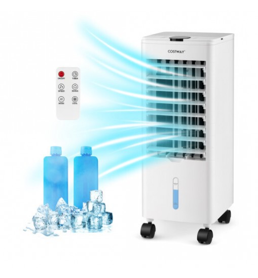 3-in-1 Evaporative Air Cooler with Remote for Home Office-White