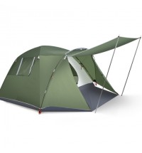 4-6 Person Camping Tent with Front Porch-Green