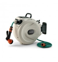 Wall Mounted Retractable Garden Hose Reel with Hose Nozzle