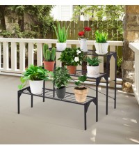 3 Tier Outdoor Metal Heavy Duty Modern for Multiple Plant Display Stand Rack