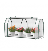 47.5 x 21.5 x 24 Inch Mini Greenhouse with Roll-up Zipper Door