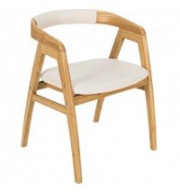 Leisure Bamboo Dining Chair with Curved Back and Anti-slip Foot Pads-Natural