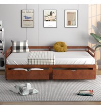 Extendable Twin to King Daybed with Trundle and 2 Storage Drawers