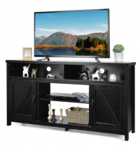 59 Inch TV Stand Media Center Console Cabinet with Barn Door for TV's 65 Inch-Black