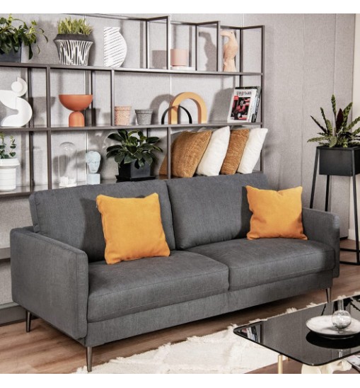 Modern Loveseat with Comfy Backrest Cushions-Gray