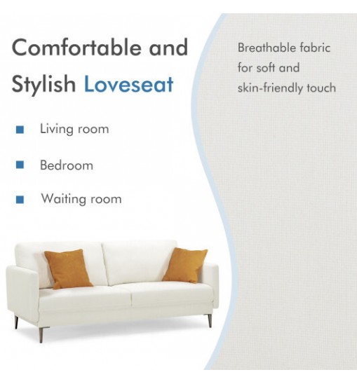 Modern Loveseat with Comfy Backrest Cushions-Gray