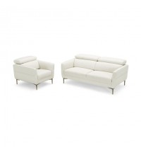 Modern Couched Sofa set with Adjustable Headrest-Gray