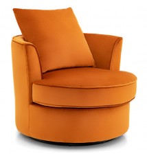 Modern 360?° Swivel Barrel Chair with No Assembly Needed-Orange