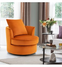 Modern 360?° Swivel Barrel Chair with No Assembly Needed-Orange