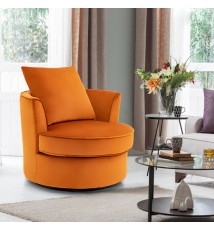 Modern 360?° Swivel Barrel Chair with No Assembly Needed-Orange