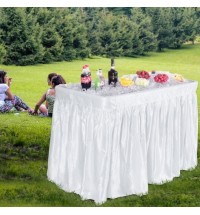 4 Feet Plastic Party Ice Folding Table with Matching Skirt