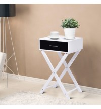 Modern X-Shape Accent Side End Table-Black