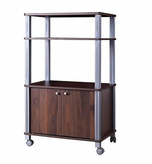 Microwave Rack Stand Rolling Storage Cart-Walnut Microwave Rack Stand Rolling Storage Cart-Walnut