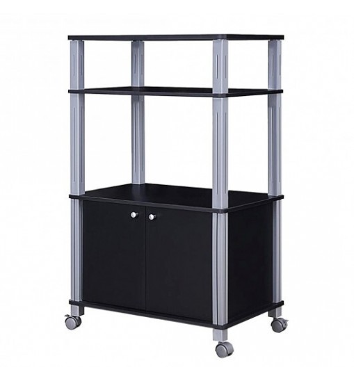 Microwave Rack Stand Rolling Storage Cart-Walnut Microwave Rack Stand Rolling Storage Cart-Walnut