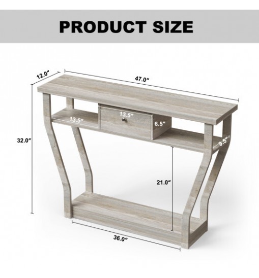 Modern Sofa Accent Table with Drawer