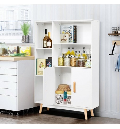 Free Standing Pantry Cabinet with 2 Door Cabinet and 5 Shelves Free Standing Pantry Cabinet with 2 Door Cabinet and 5 Shelves