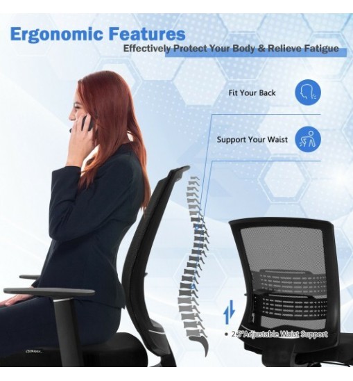 Adjustable Mid Back Mesh Office Chair with Lumbar Support Adjustable Mid Back Mesh Office Chair with Lumbar Support