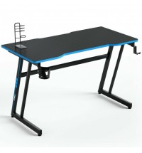 47.5 Inch Z-Shaped Computer Gaming Desk with Handle Rack-Red