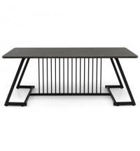 48 Inch Modern Style Coffee Table with Spacious Tabletop for Living Room-Black