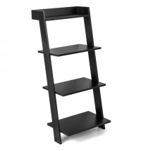 4-Tier Ladder Shelf with Solid Frame and Anti-toppling Device-Black