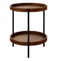 2-Tier Retro End Table with Bottom Shelf