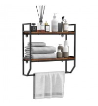 Over the Toilet Shelf Wall Mounted with Metal Frame for Bathroom