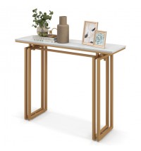 43.5 Inch Console Table with Heavy-duty Metal Frame-Golden