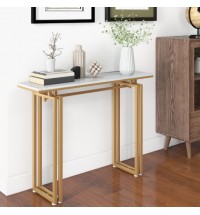 43.5 Inch Console Table with Heavy-duty Metal Frame-Golden