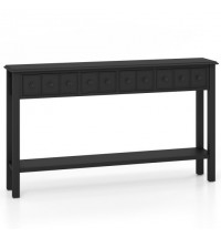 60 Inch Long Sofa Table with 4 Drawers and Open Shelf for Living Room-Espresso