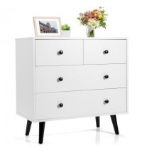 4 Drawers Dresser Chest of Drawers Free Standing Sideboard Cabinet-White