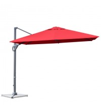 10 x 10 Feet Patio Offset Cantilever Umbrella with Aluminum 360-degree Rotation Tilt-Wine