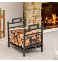 18.5 Inch Metal Firewood Rack with Dual Handles