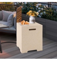 2-in-1 Gas Tank Holder Side Table with Protective Cover