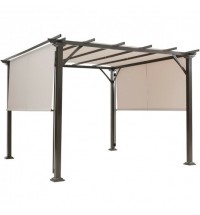 10 x 10 Feet Metal Frame Patio Furniture Shelter-Beige