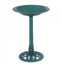 Outdoor Garden Green Pedestal Bird Bath Feeder