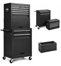 6-Drawer Tool Chest with Heightening Cabinet-Black